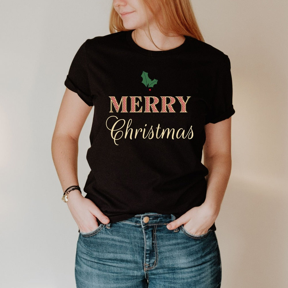 Cute Christmas Shirt, Merry Christmas T-shirt, Couple Winter Shirt, Holiday Break Vibes Shirt for Coworker Friend Bestie, Xmas Gifts