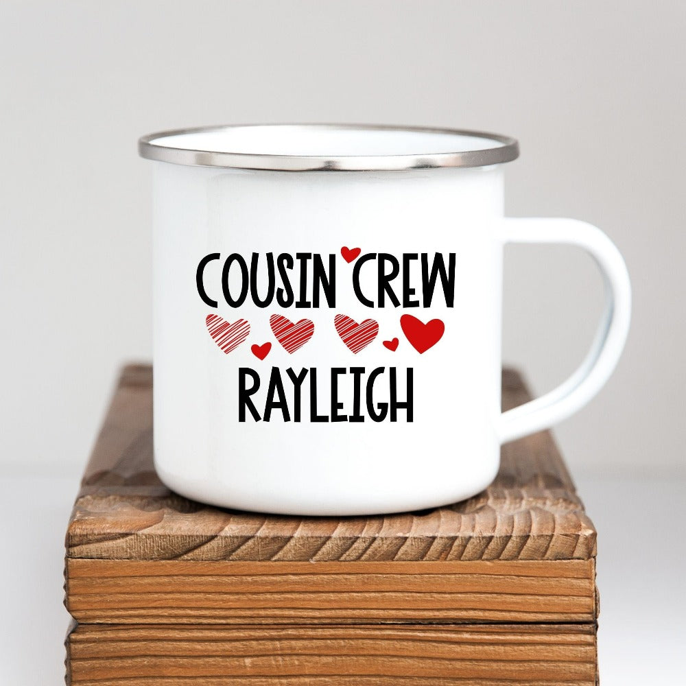 Cute Customized Gift for Cousins, Valentines Coffee Mug, Nephew Niece Holiday Present, Cuz Fam Reunion Souvenir, Custom Name Mug Gift 