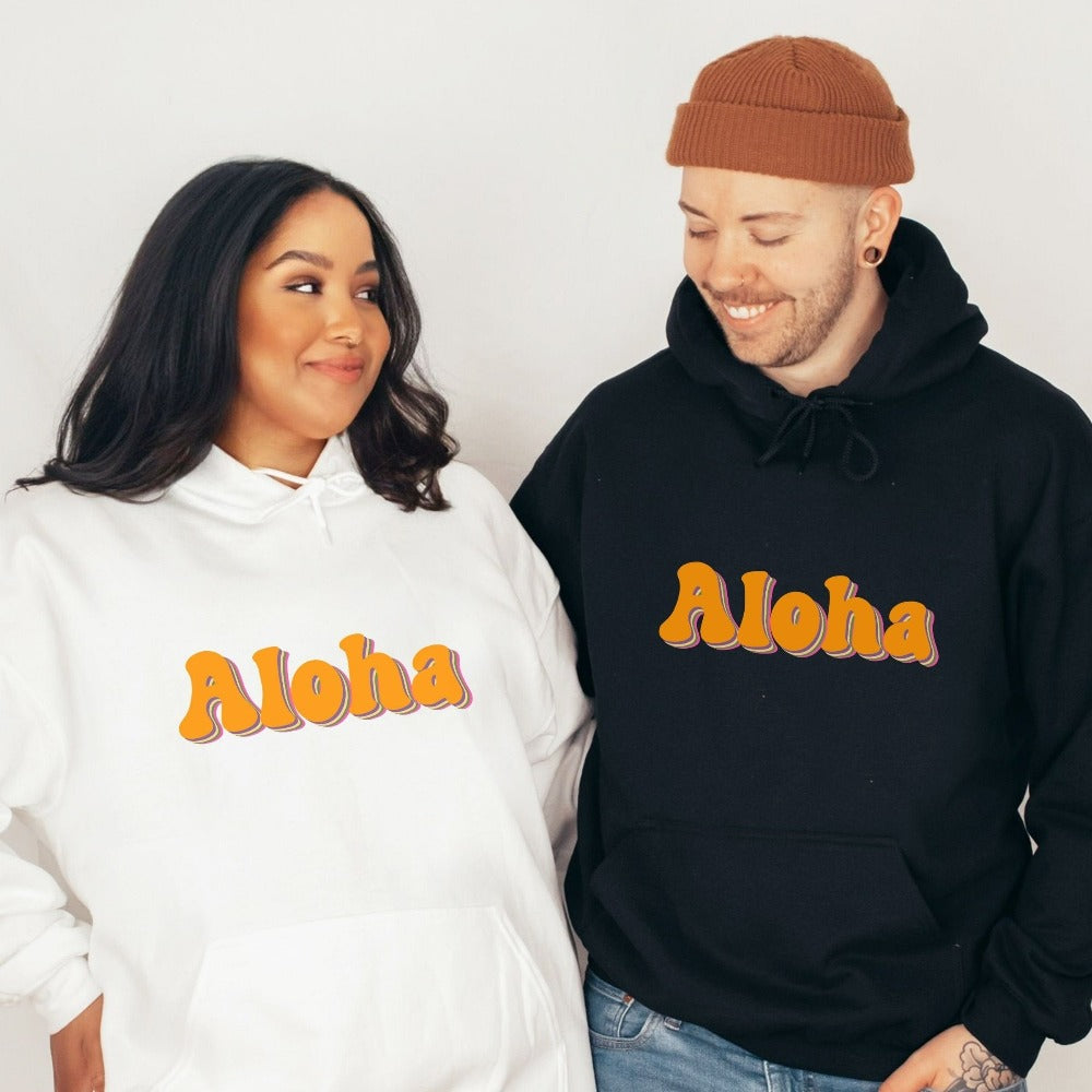 Aloha with this cute vacation apparel for your family beach island cruise, dream destination honeymoon getaway, mother daughter weekend adventure, girls trip matching outfit. This perfect vibrant Hawaii travel souvenir is great for your summer break gift for your favorite traveler crew.