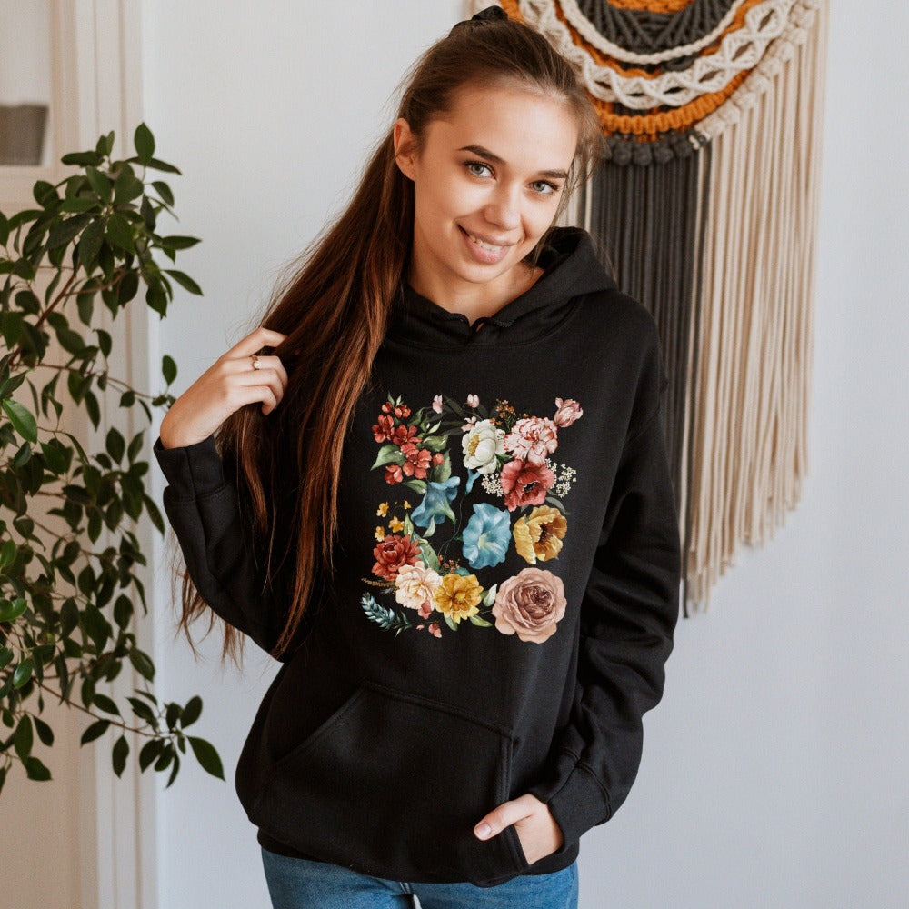 Hoodie Floral pattern hoodie - Sweatshirts