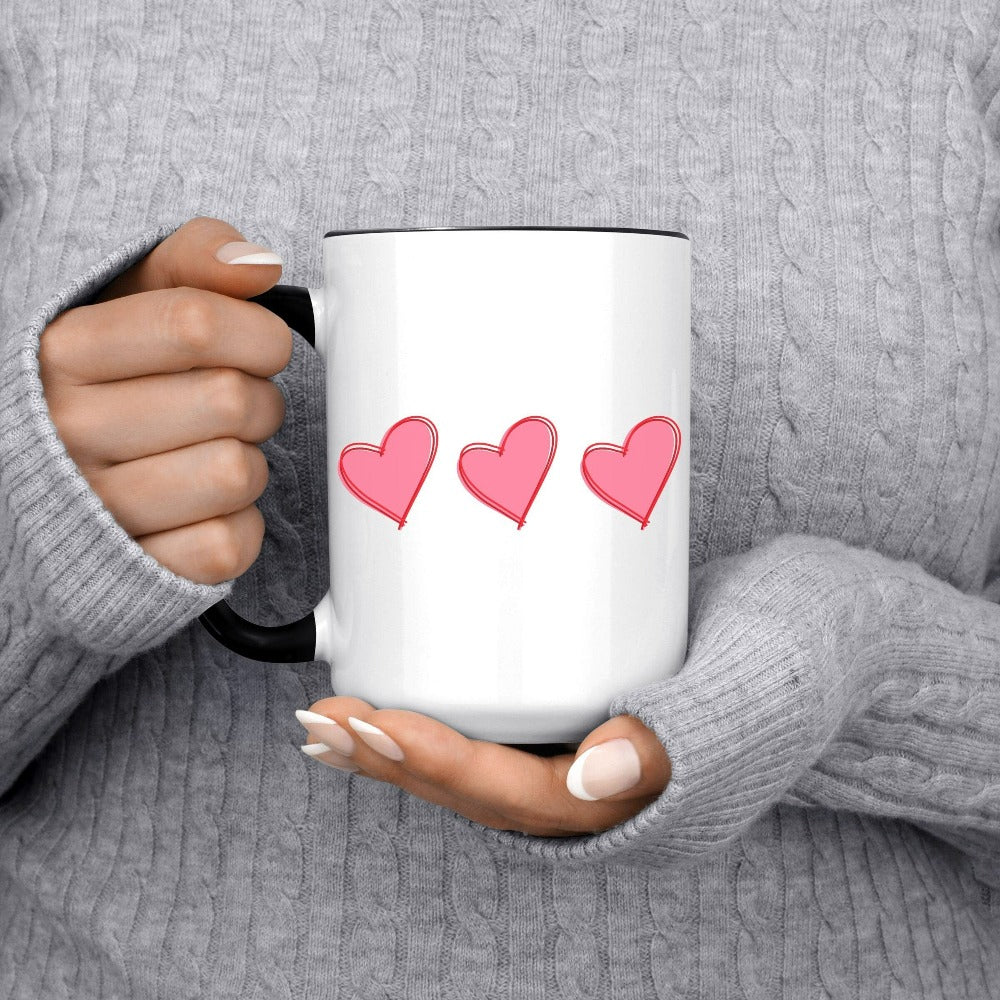 Cute Valentines Coffee Mug, Valentine's Day Gift Ideas, Valentines Ceramic Mug for Girlfriend Boyfriend, Mug Gift for Valentines Vday 