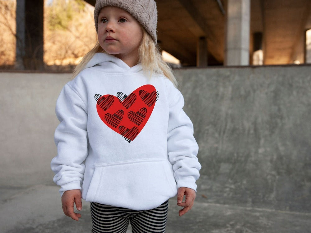 Cute Valentines Heart Sweatshirt, Valentine's Day Shirt, Valentine Newlyweds Sweatshirt, Scribble Heart Shirt for Wife Spouse  