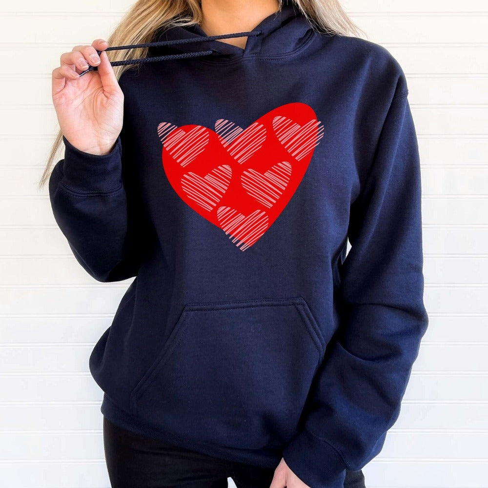 Cute Valentines Heart Sweatshirt, Valentine's Day Shirt, Valentine Newlyweds Sweatshirt, Scribble Heart Shirt for Wife Spouse  