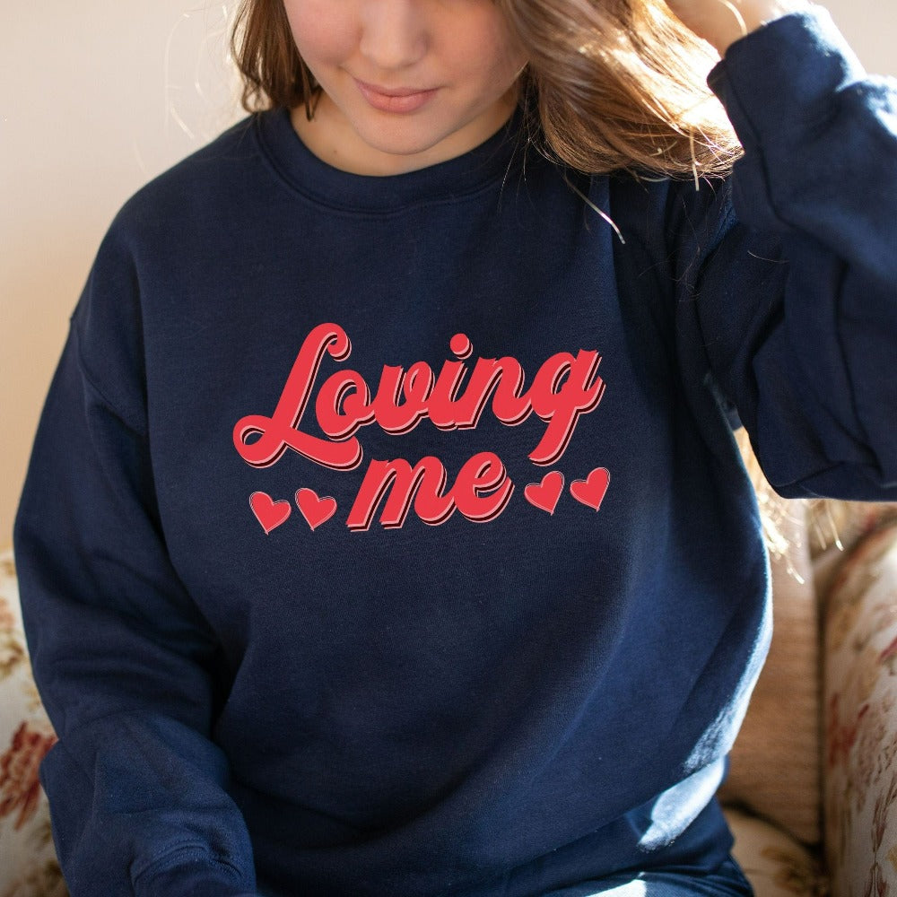 Cute Valentines Sweatshirt, Happy Valentines Day Shirt, Couple Anniversary Gift Ideas, Unisex Crewneck Sweatshirt Gift for Her
