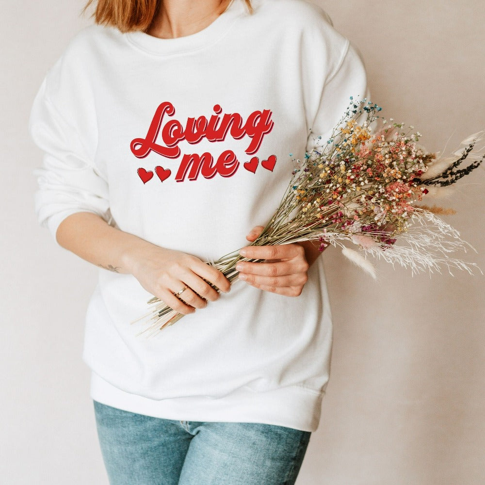 Cute Valentines Sweatshirt, Happy Valentines Day Shirt, Couple Anniversary Gift Ideas, Unisex Crewneck Sweatshirt Gift for Her