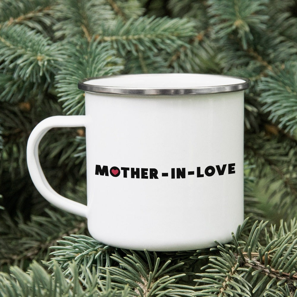 Mother in Love mother-in-law mug. Show appreciation for your loved one with this adorable coffee mug. This is a great engagement announcement gift idea for mother of the bride or groom. Surprise her with a thoughtful memorable birthday present.