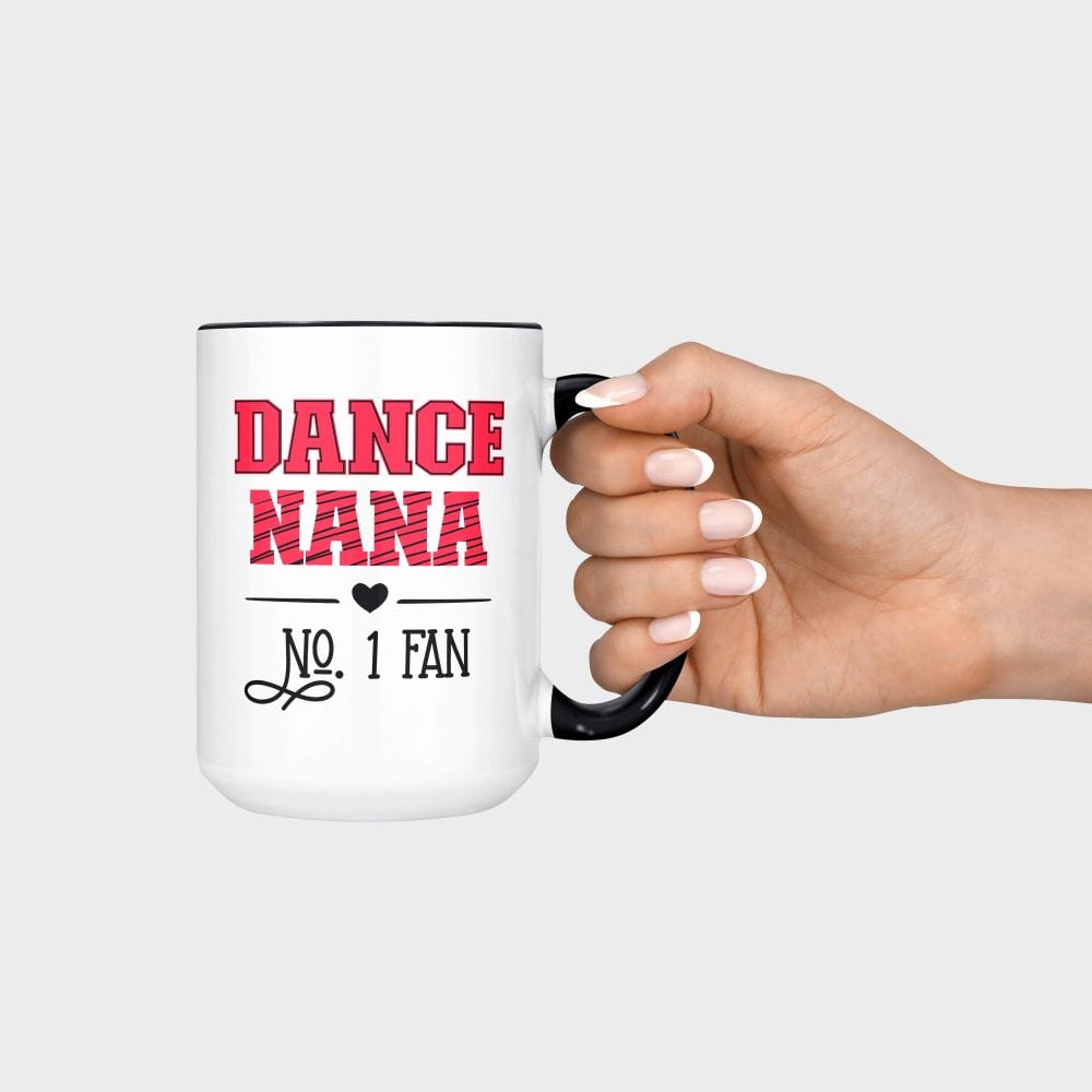 Let's be proud to our grandmother! This dance nana mug is a perfect gift idea for your dancing nana, oma, grandma or grandmom on occasions like Birthday, Mother's Day and Christmas. A cute mug for a music recital, jazz, ballet and sports practice.