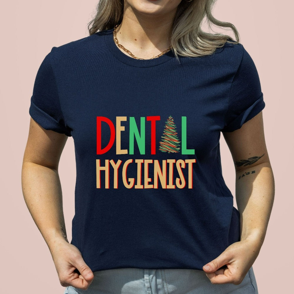 Dental Hygiene Christmas Shirt, Dental Clinic Holiday T-Shirt, Cute Christmas Gift for Dental Staff Crew, Dental Hygienist Xmas Gift