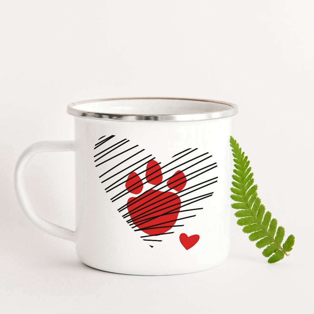 Dog Lover Gift for Valentines Day, Paw Heart Mug, Valentine Coffee Mug, Dog Cat Lover Cup, Pet Owner Valentines Gift, Mom Coffee Cups 