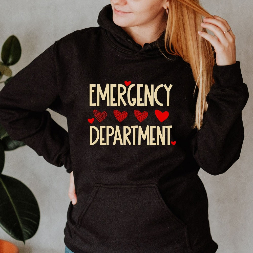 Emergency Department Nurse Sweater, ED Nurse Practitioner Valentine Sweatshirt, Medical Staff Gift, Valentines New Nurse Sweatshirt 