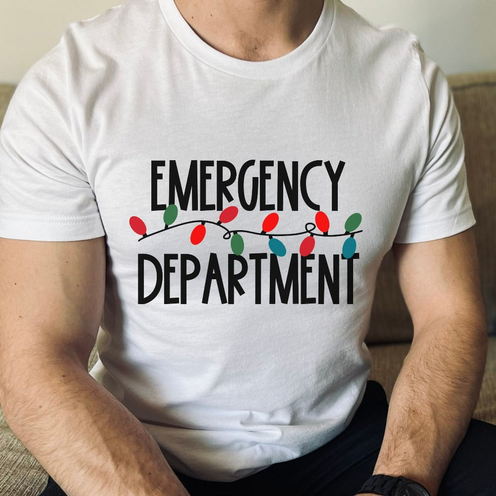 ER Nurse Christmas Shirt, Emergency Department Holiday T-Shirt, Christmas Party Med Surg Nursing School Tee, Hospital Staff Gifts