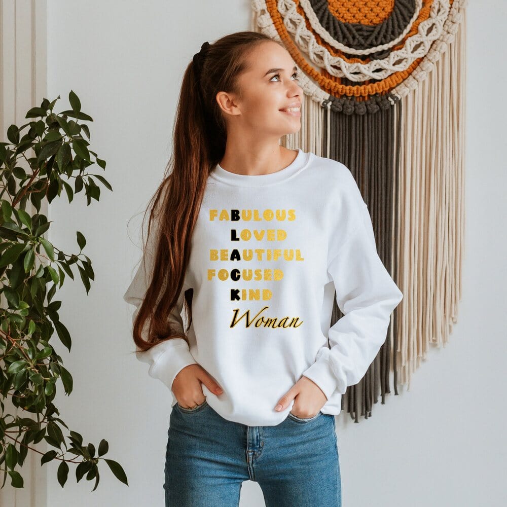 This Powerful Black Girl Woman shirt portrays women empowerment, empowering young women, and self-worth. Grab this black woman sweatshirt, strong black women's shirt, gift shirt, black power shirt, and black girl gift for your loved ones.