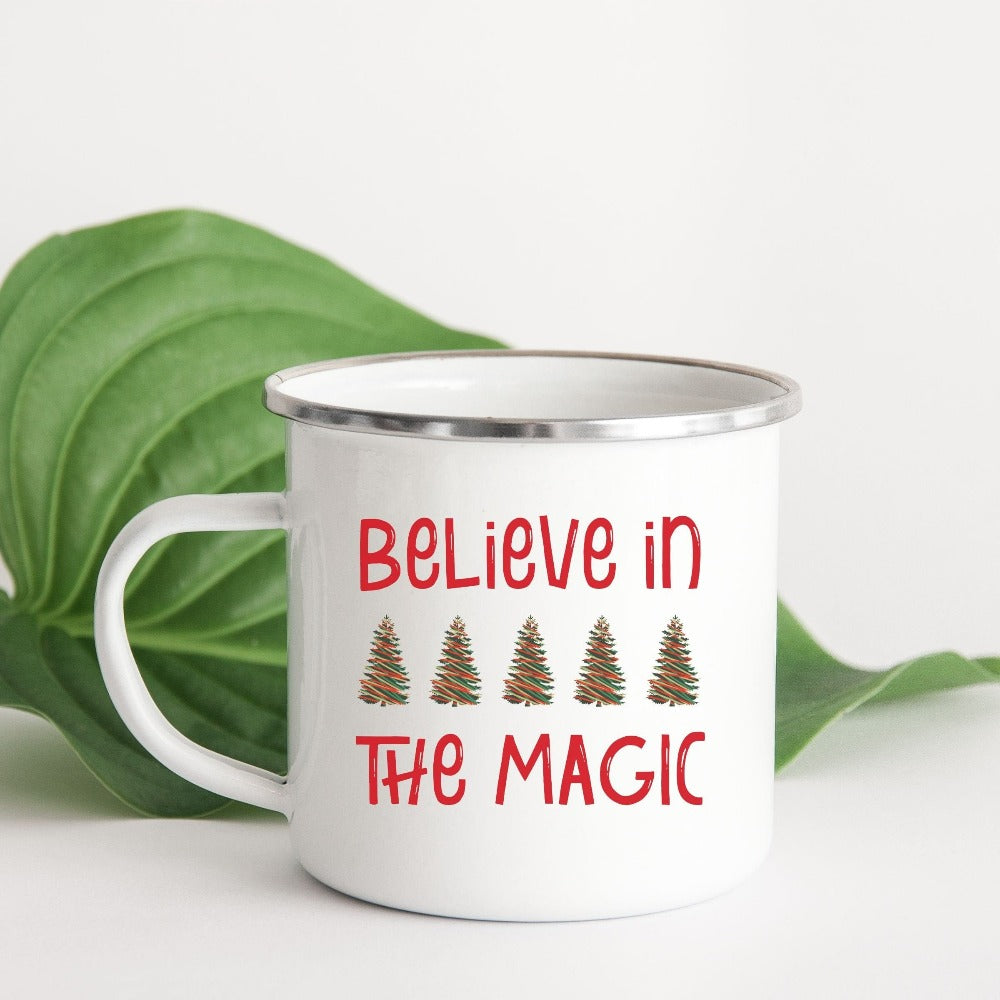 Family Christmas Mug, Believe Santa Cup, Christmas Coffee Mug, Teacher Holiday Mug, Magical Gift for Christmas, Campfire Mug for Xmas, Xmas Gift
