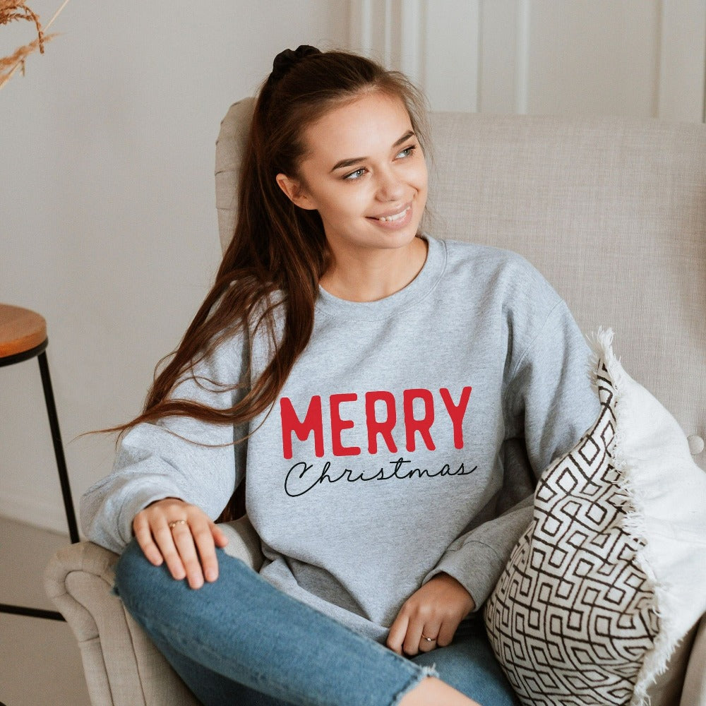 Family Christmas Sweatshirt, Merry Christmas Shirt Greetings, Matching Christmas Party Outfit, Holiday Gift Ideas, Christmas Sweater Top 