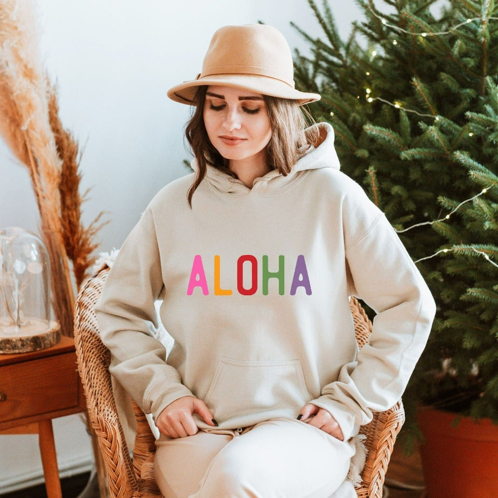 Aloha with this cute vacation apparel for your family beach island cruise, dream destination honeymoon getaway, mother daughter weekend adventure, girls trip matching outfit. This perfect vibrant Hawaii travel souvenir is great for your summer break gift for your favorite traveler crew