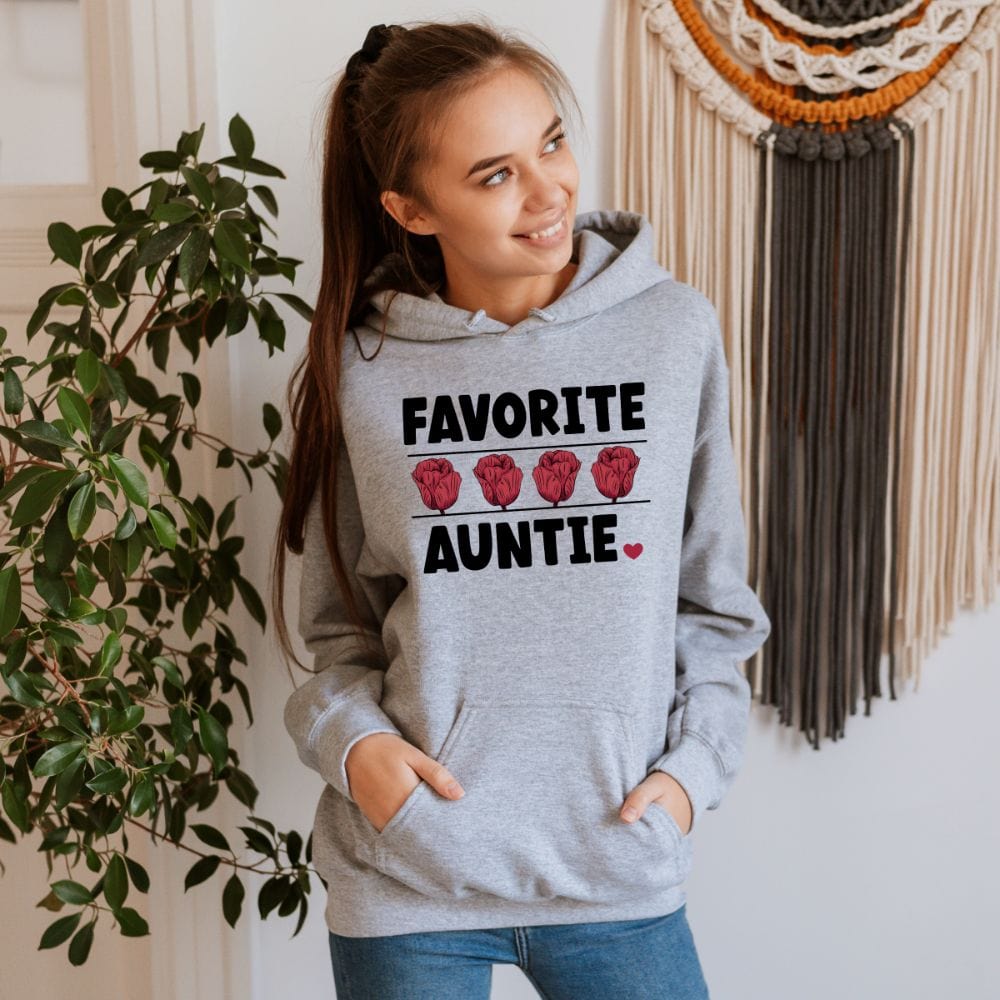 Show your love and gratitude on your auntie by giving her a cute gift. This best aunt ever hoodie is a thanksgiving gift from a nephew or niece for being the best aunt and having her as your mom sibling. A floral hoodie great for a family reunion.