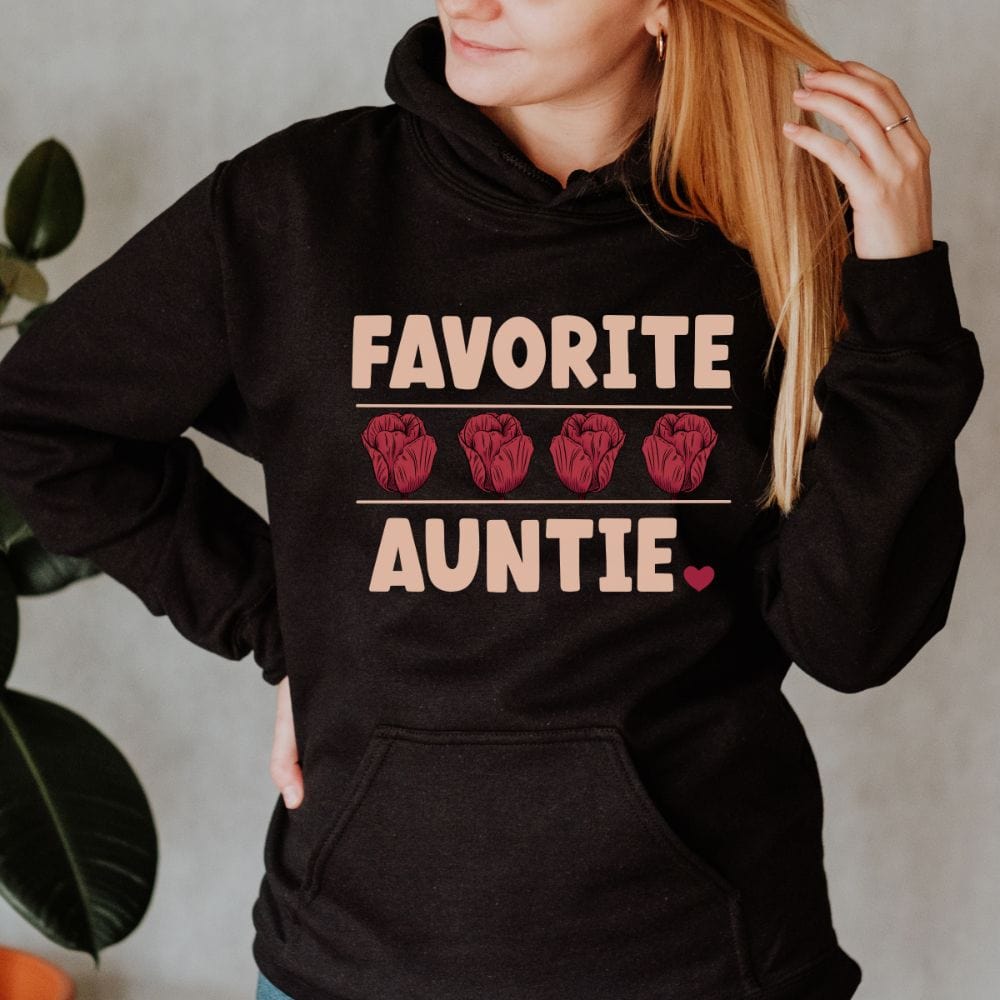 Show your love and gratitude on your auntie by giving her a cute gift. This best aunt ever hoodie is a thanksgiving gift from a nephew or niece for being the best aunt and having her as your mom sibling. A floral hoodie great for a family reunion.