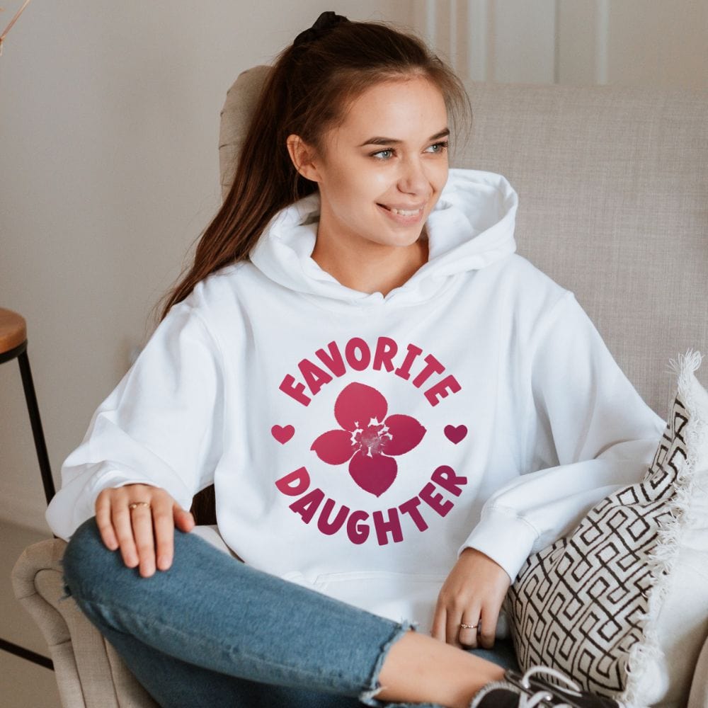 This empowered favorite daughter hoodie is a perfect gift idea. The best father's and mother's gift for your girl on birthday and Christmas. Also, a funny and humorous hoodie for the only daughter in the family. Perfect to wear on a weekend trip.