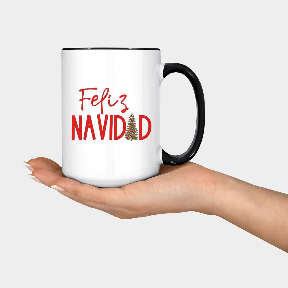 Feliz Navidad Christmas Gift, Merry Christmas Coffee Mug, Christmas Carol Holiday Presents, Cute Stocking Stuffer for Mexican Friend, Xmas Mug