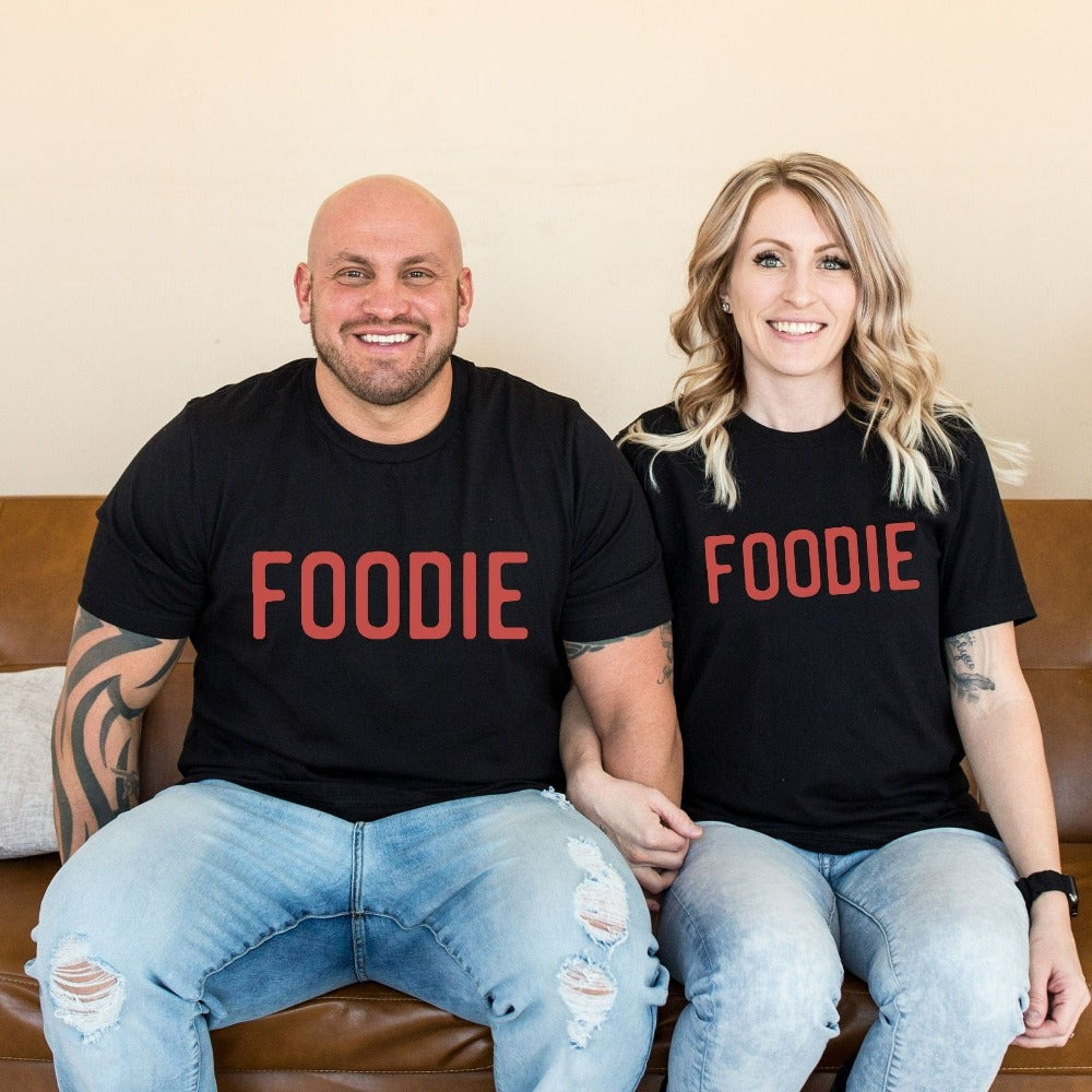 This minimalist foodie design is a great gift idea for the food lover. Perfect shirt for home cooks, gourmet sous chef, bloggers, bakers, restaurateurs or anyone that loves and enjoys eating. Grab this birthday or Christmas apparel gift for a friend or loved family member.