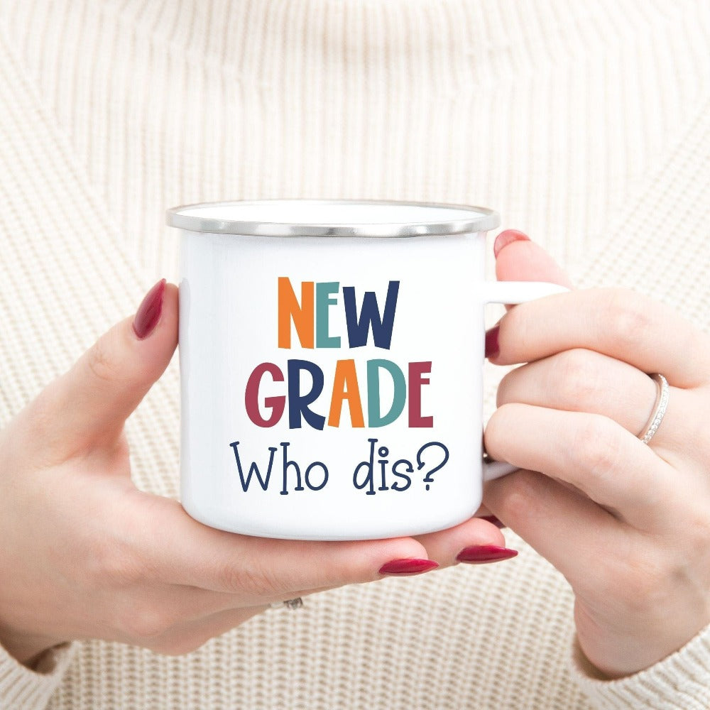 Grab this funny new grade, back to school drinking mug gift idea for your crew. For first day of school, school field trips, 100 days of school, graduation or a new grade. Perfect beverage cup for everyday use in or out of classroom.