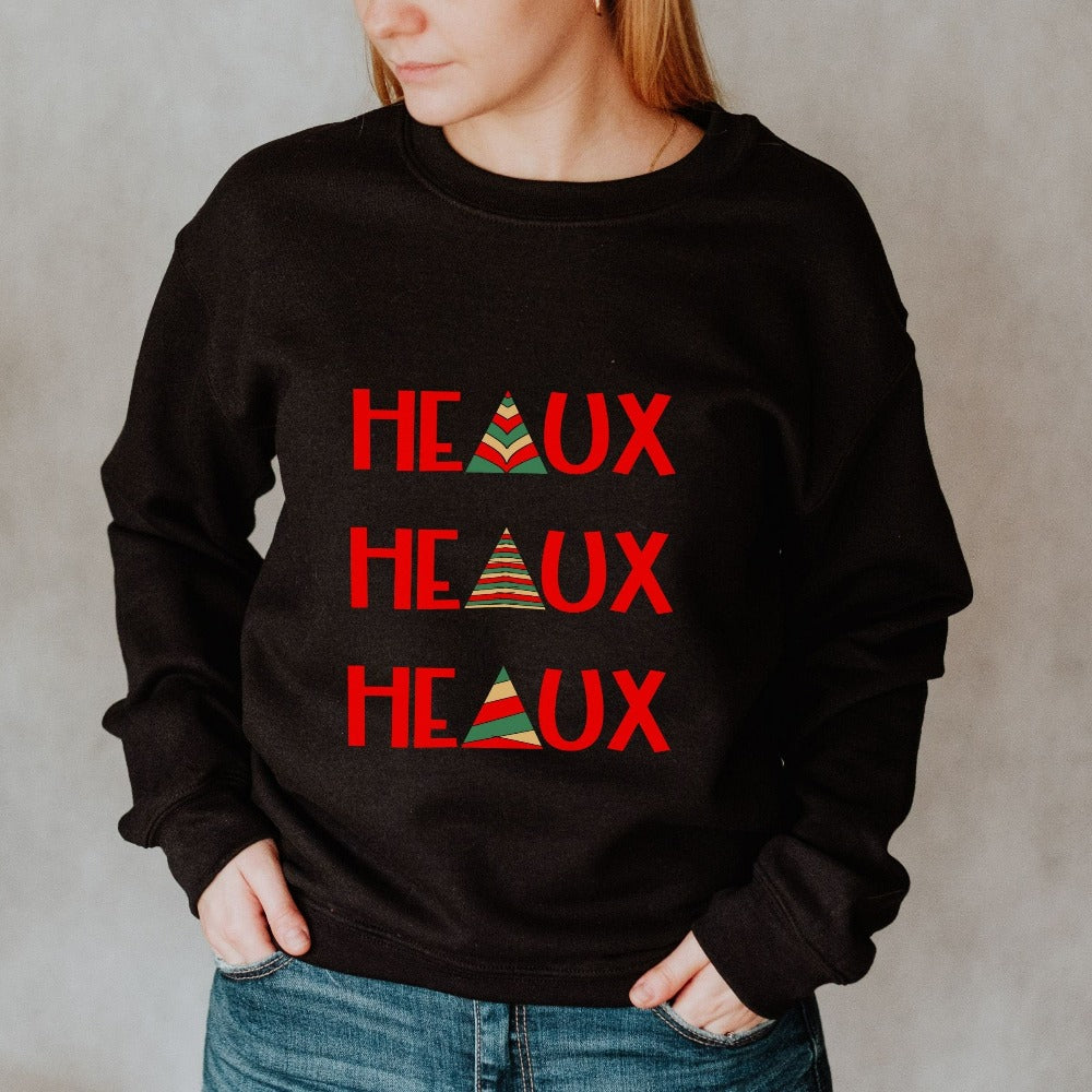 Funny Christmas Sweatshirt, Ho Ho Ho Christmas Sweater, Heaux Heaux Heaux Holiday Sweatshirt, Christmas Party Sweatshirt, Xmas Gifts