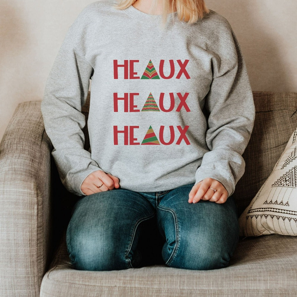 Funny Christmas Sweatshirt, Ho Ho Ho Christmas Sweater, Heaux Heaux Heaux Holiday Sweatshirt, Christmas Party Sweatshirt, Xmas Gifts