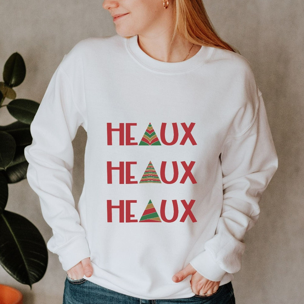 Funny Christmas Sweatshirt, Ho Ho Ho Christmas Sweater, Heaux Heaux Heaux Holiday Sweatshirt, Christmas Party Sweatshirt, Xmas Gifts