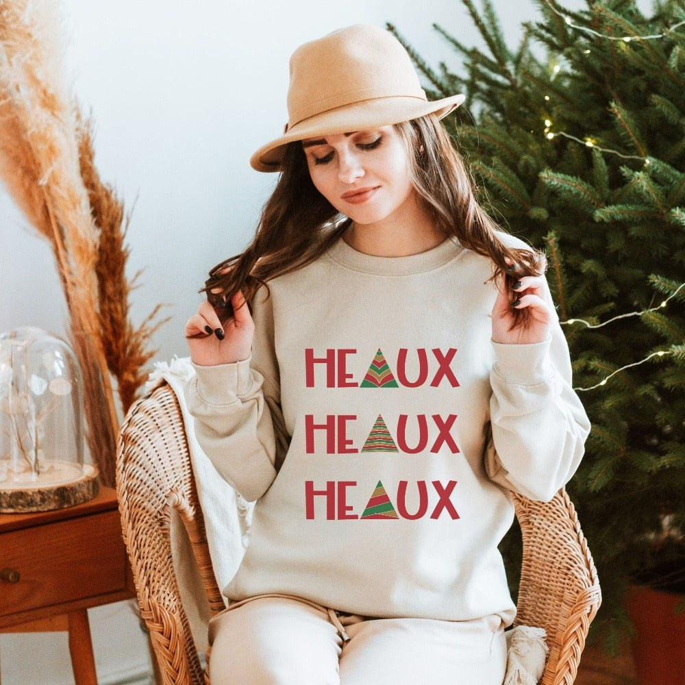 Funny Christmas Sweatshirt, Ho Ho Ho Christmas Sweater, Heaux Heaux Heaux Holiday Sweatshirt, Christmas Party Sweatshirt, Xmas Gifts