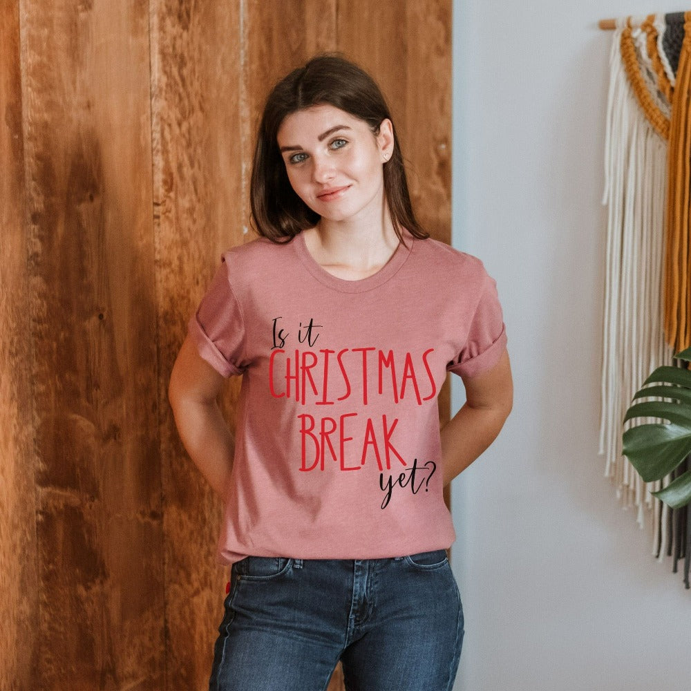 Funny Christmas T-Shirts, Christmas Gift for Teacher Librarian, Christmas Break Shirt, Cute Christmas Teacher School Xmas Tees, Winter Tees