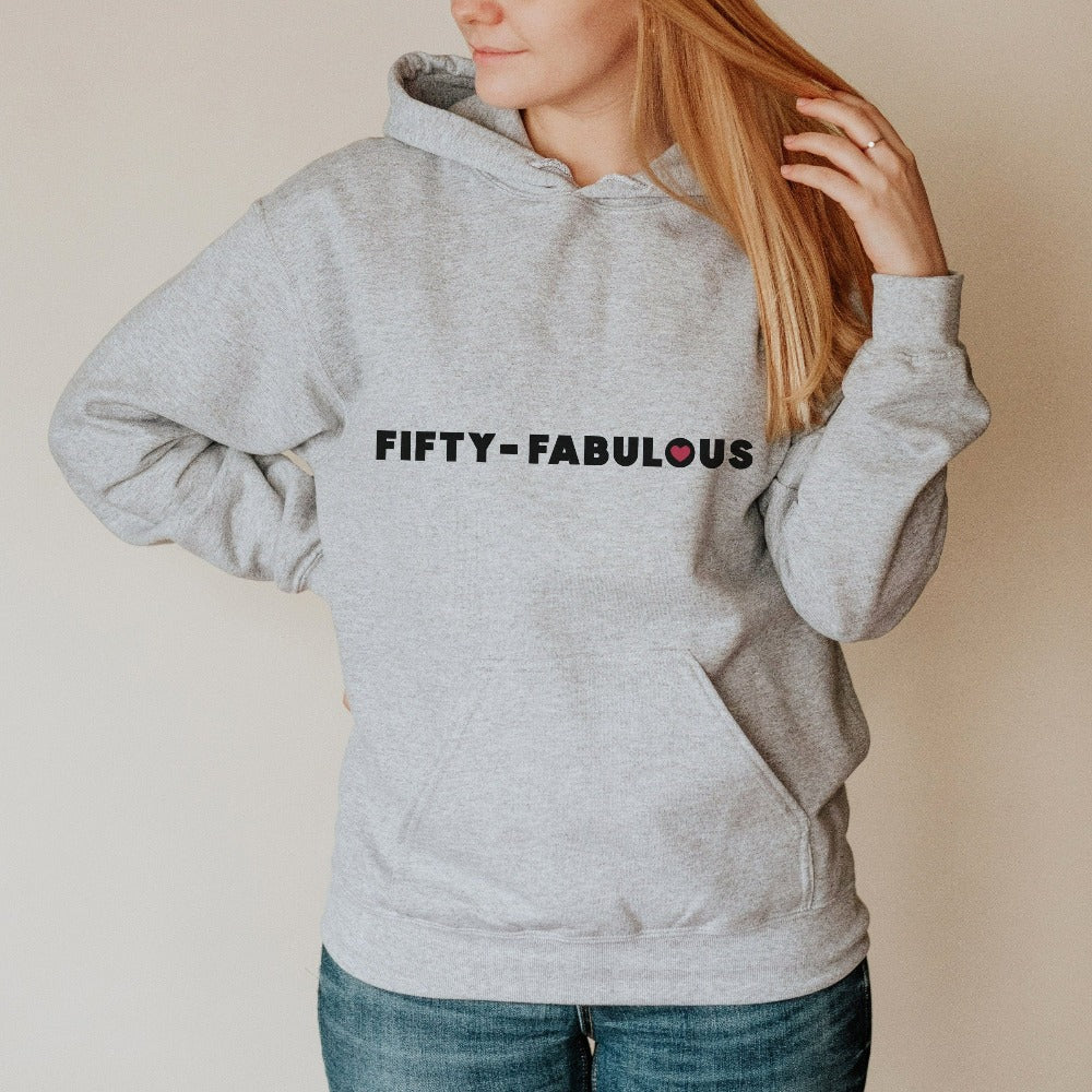 50th birthday babe gift. It's always fun to turn up and stand out especially on a special day. Whether you are planning a party for yourself or loved one, grab this adorable sweatshirt fit for a queen and get ready for your celebrations.