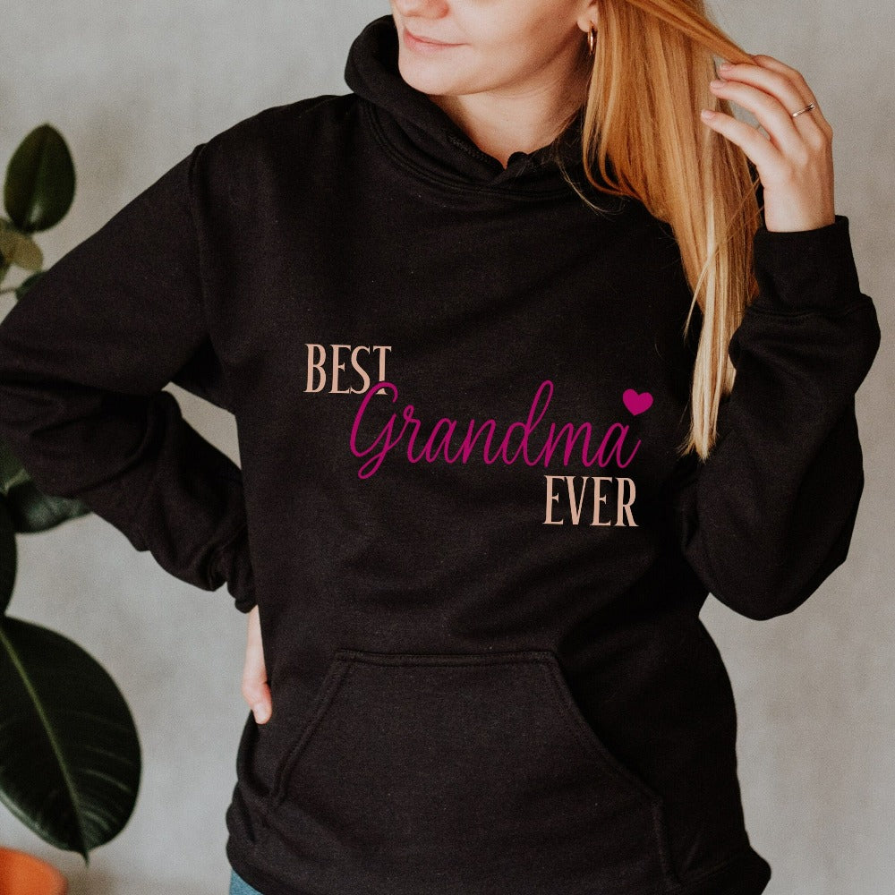 Best grandma ever sweatshirt is a great gift idea for grandma' on her birthday, Mother's Day, Christmas holiday, Thanksgiving and more! Whichever way you refer to your favorite granny - Memaw, nanny, Nonna, Abuela, Glamma, Lola, Gram, G-Madre, Oma, Yaya, Ouma, Mimi or Gigi - let her know how much you appreciate her with this thoughtful gift. For the soon to be Grandmothers, this is a cute baby announcement or pregnancy reveal souvenir for the mom, promoted to future grand mom.