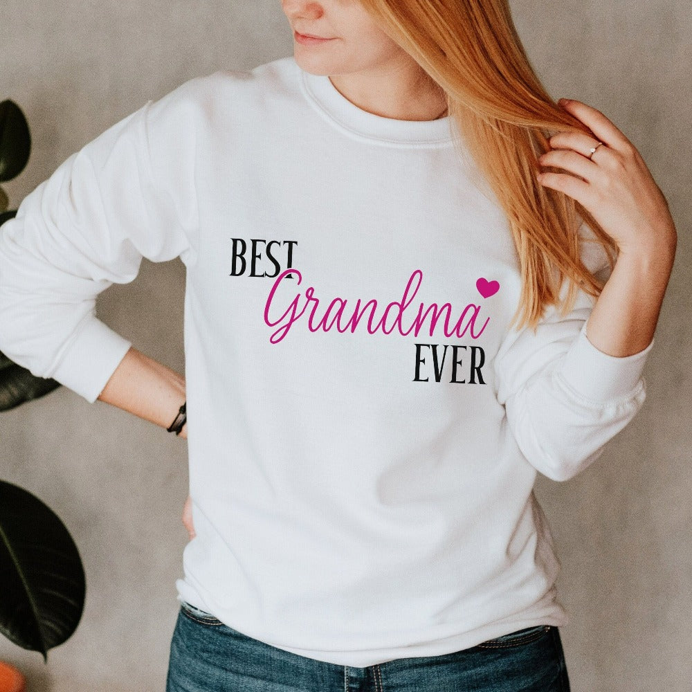 Best grandma ever sweatshirt is a great gift idea for grandma' on her birthday, Mother's Day, Christmas holiday, Thanksgiving and more! Whichever way you refer to your favorite granny - Memaw, nanny, Nonna, Abuela, Glamma, Lola, Gram, G-Madre, Oma, Yaya, Ouma, Mimi or Gigi - let her know how much you appreciate her with this thoughtful gift. For the soon to be Grandmothers, this is a cute baby announcement or pregnancy reveal souvenir for the mom, promoted to future grand mom. 