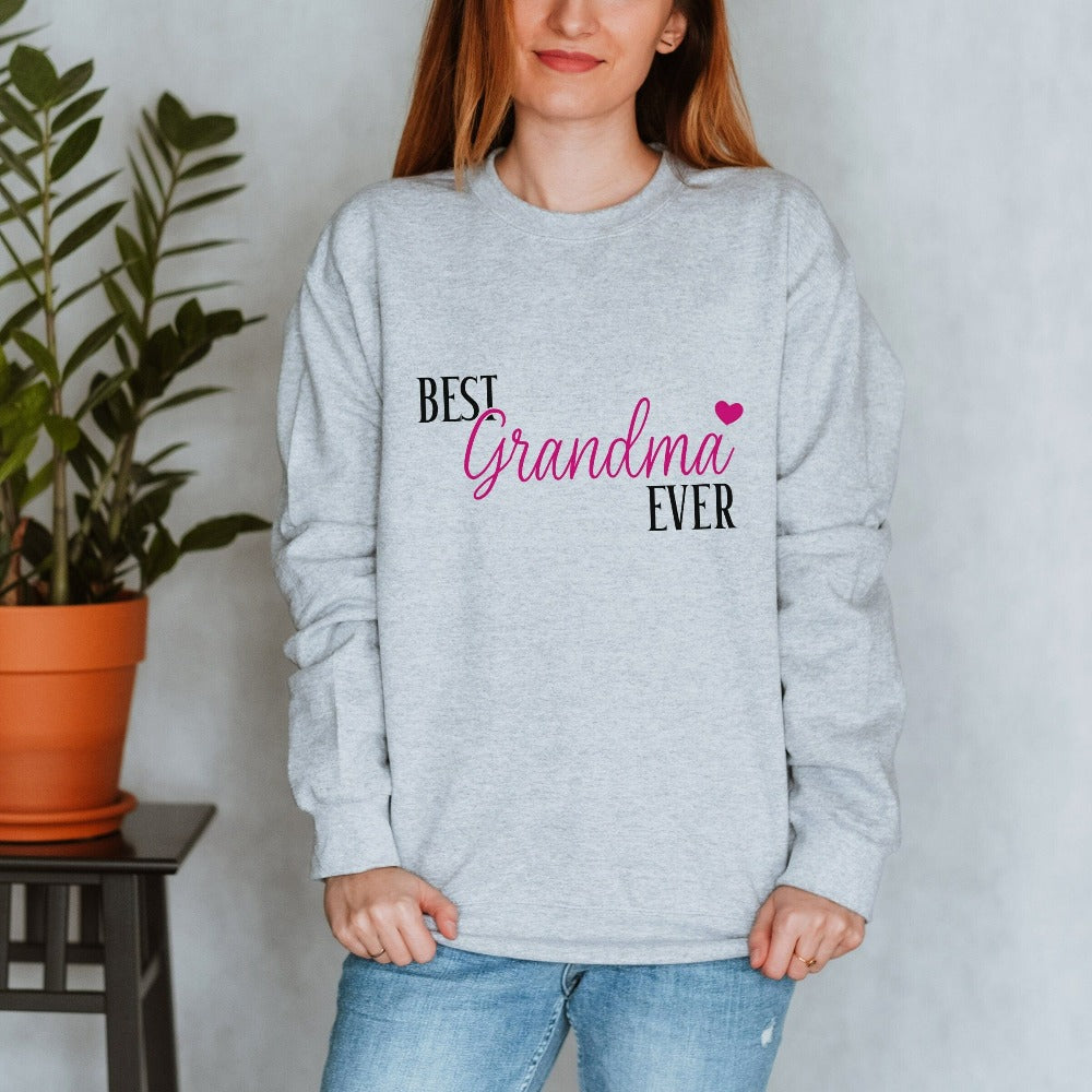 Best grandma ever sweatshirt is a great gift idea for grandma' on her birthday, Mother's Day, Christmas holiday, Thanksgiving and more! Whichever way you refer to your favorite granny - Memaw, nanny, Nonna, Abuela, Glamma, Lola, Gram, G-Madre, Oma, Yaya, Ouma, Mimi or Gigi - let her know how much you appreciate her with this thoughtful gift. For the soon to be Grandmothers, this is a cute baby announcement or pregnancy reveal souvenir for the mom, promoted to future grand mom. 