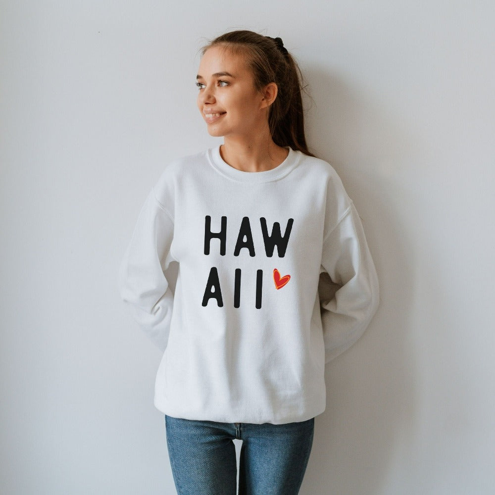 Aloha with this cute vacation apparel for your Hawaii beach island cruise, dream destination honeymoon getaway, mother daughter weekend adventure, girls trip matching outfit. This perfect vibrant Hawaii travel souvenir is great for your summer break gift for your favorite traveler crew.