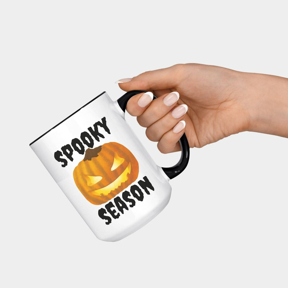 Pumpkin Spice Season Fall coffee mug. Ready for pumpkin harvests, bonfires, adorable gifts, hayrides, family thanksgiving reunions, vibrant autumn colors, Halloween and all things cozy? Grab this super adorable gift idea perfect for the holiday season's activities