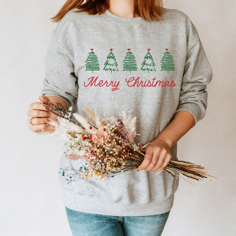 Happy Holidays Gift, Christmas Vibes Sweater for Ladies, Matching Christmas Party Shirt, Grandma Christmas Present, School Xmas Top, Family Winter Sweater, Festive Top