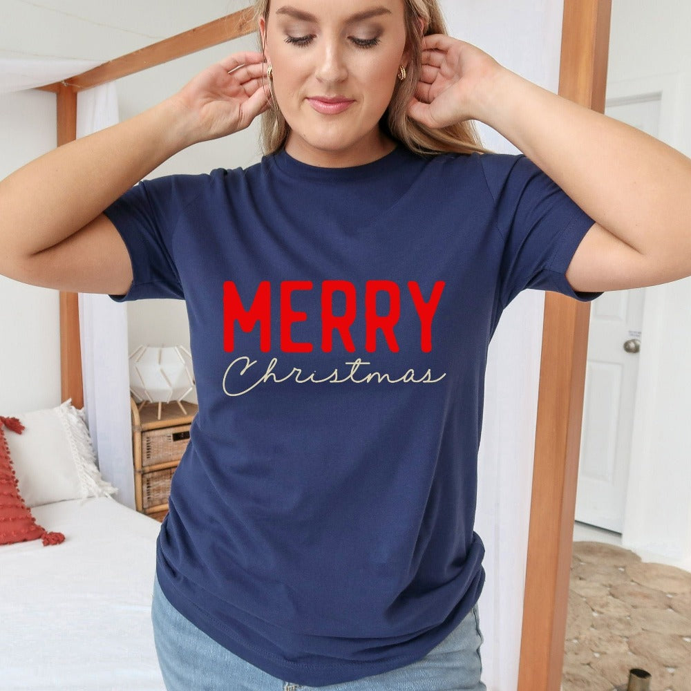 Happy Holidays Shirt, Merry Christmas T-Shirts, Cute Family Reunion Matching Shirt, Couple Xmas Tee, Christmas Gift for Mom Sister Daughter