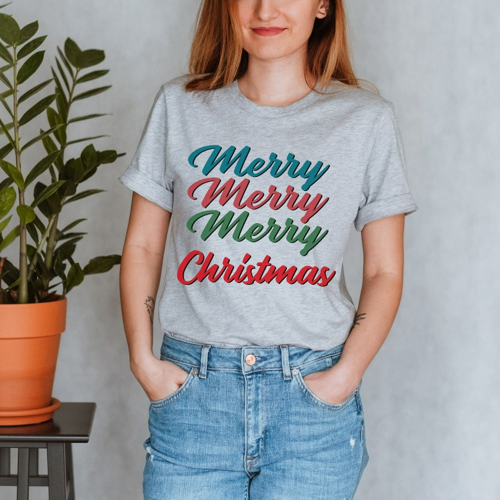 Happy Holidays Shirt, Merry Xmas Party Tees for Crew Group, Womens Christmas Vacation, Family Present Tees, Christmas Gifts for Friends Coworker