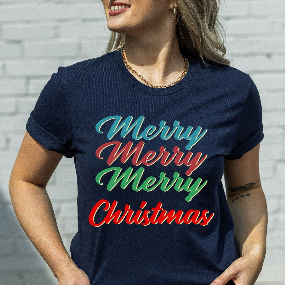 Happy Holidays Shirt, Merry Xmas Party Tees for Crew Group, Womens Christmas Vacation, Family Present Tees, Christmas Gifts for Friends Coworker