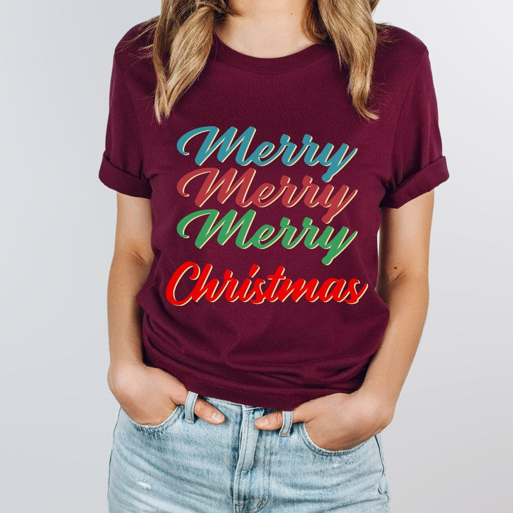Happy Holidays Shirt, Merry Xmas Party Tees for Crew Group, Womens Christmas Vacation, Family Present Tees, Christmas Gifts for Friends Coworker