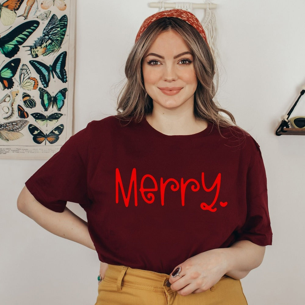 Happy Holidays Shirt, Merry Xmas Party Tees for Crew Group, Women's Christmas Vacation, Family Presents Tees, Christmas Shirt for Coworker Bestie