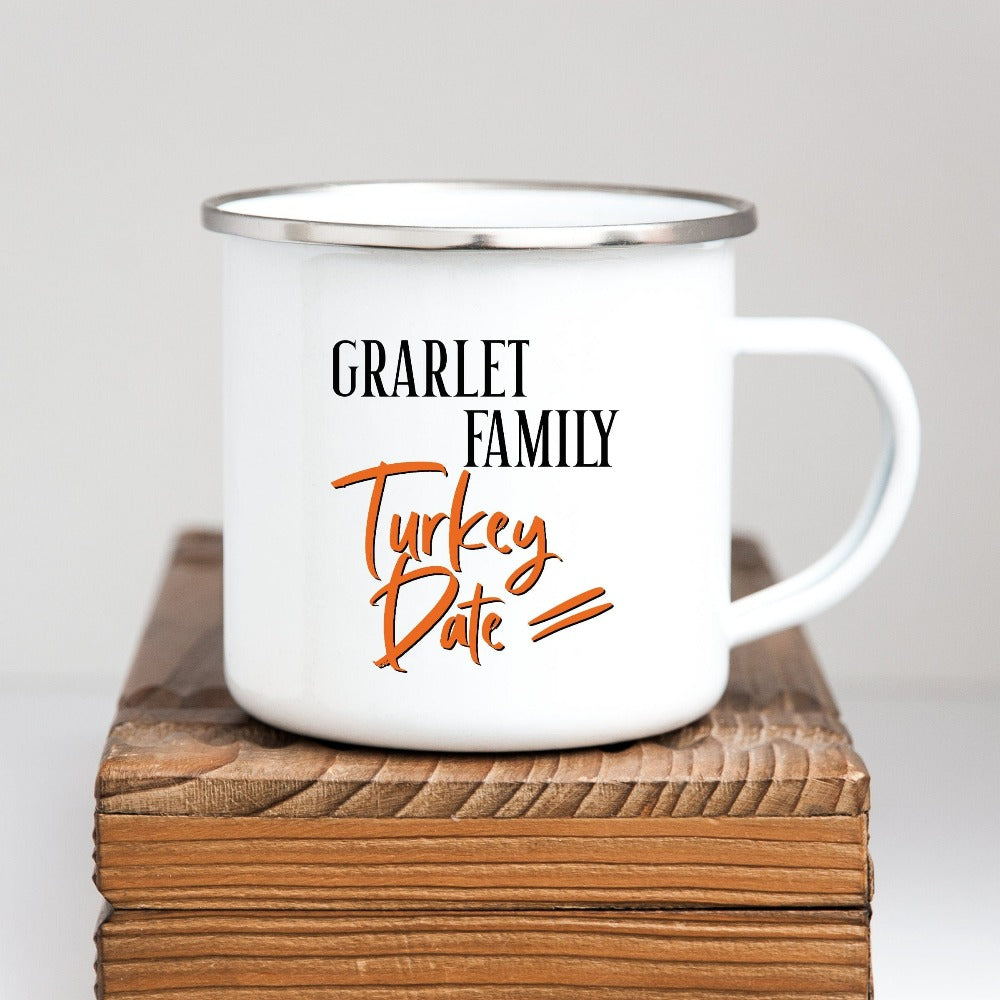 Get the turkey vibes with a custom family thanksgiving coffee cup. Perfect for holidays, family reunions, family trips including grandparents, mom dad sibling, kids and infants. Make this years traditions extra special with a customized gift idea.