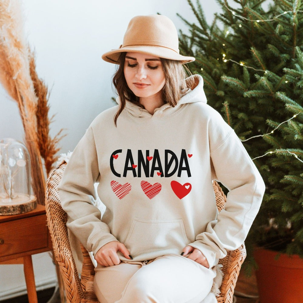 Hello Canada Day Sweater, Proud Canadian Shirt, Canada Vibes Sweatshirt, Canada Lover Souvenir Shirt, Valentine's Day Gift Her