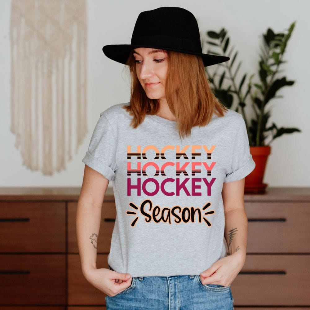 This empowered hockey season t-shirt is a perfect gift idea. A perfect sport shirt to wear for hockey lover and player during hockey season competition. An ideal gift for mom, sister, wife, girlfriend and grandma on birthday and Christmas.