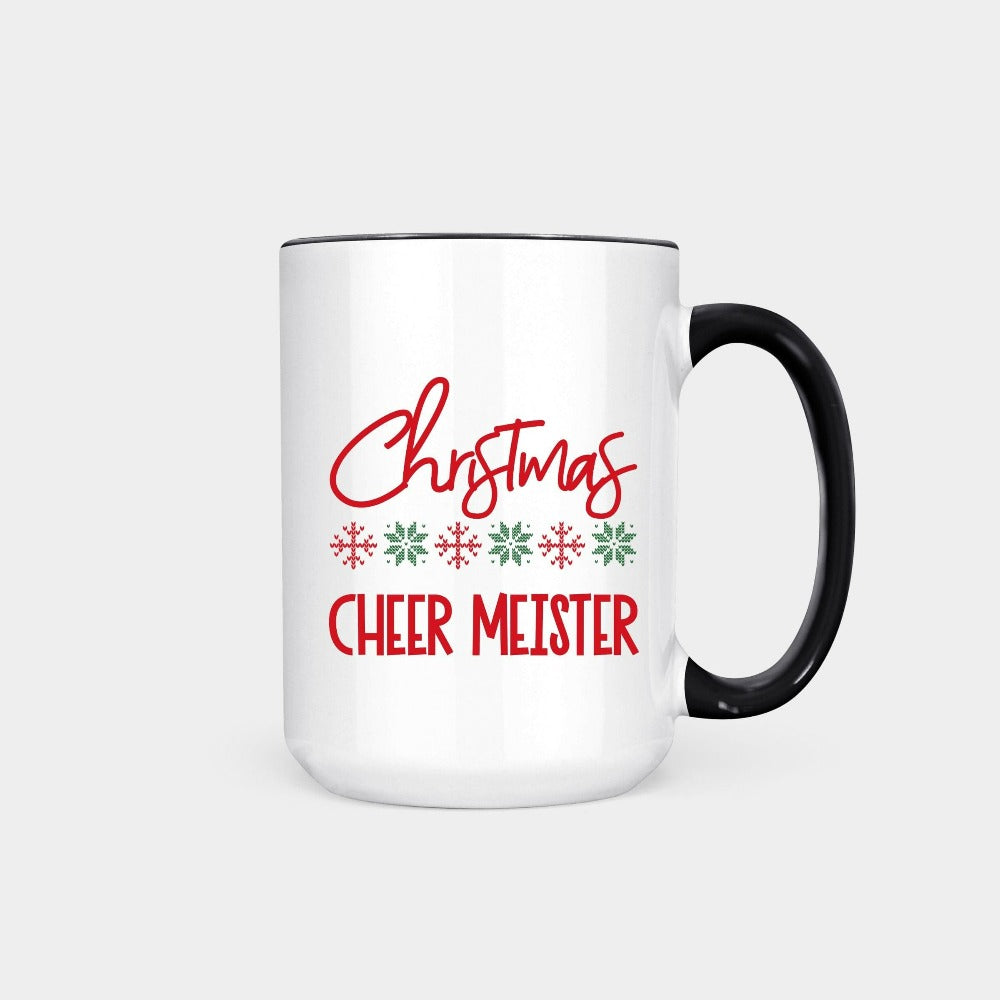 Holiday Coffee Mug, Cheer Meister Christmas Mug, Family Christmas Reunion Souvenir, Merry Christmas Present, Christmas Cheermeister Xmas Cup