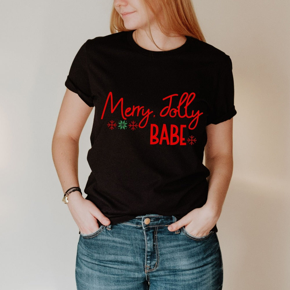 Holiday Shirts for Women, Xmas Party Matching Outfit, Christmas Greeting TShirt, Cute Couple Winter T-shirt, Christmas Gift for Her