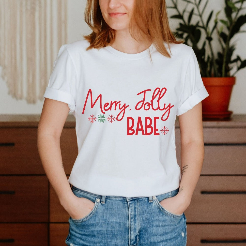 Holiday Shirts for Women, Xmas Party Matching Outfit, Christmas Greeting TShirt, Cute Couple Winter T-shirt, Christmas Gift for Her