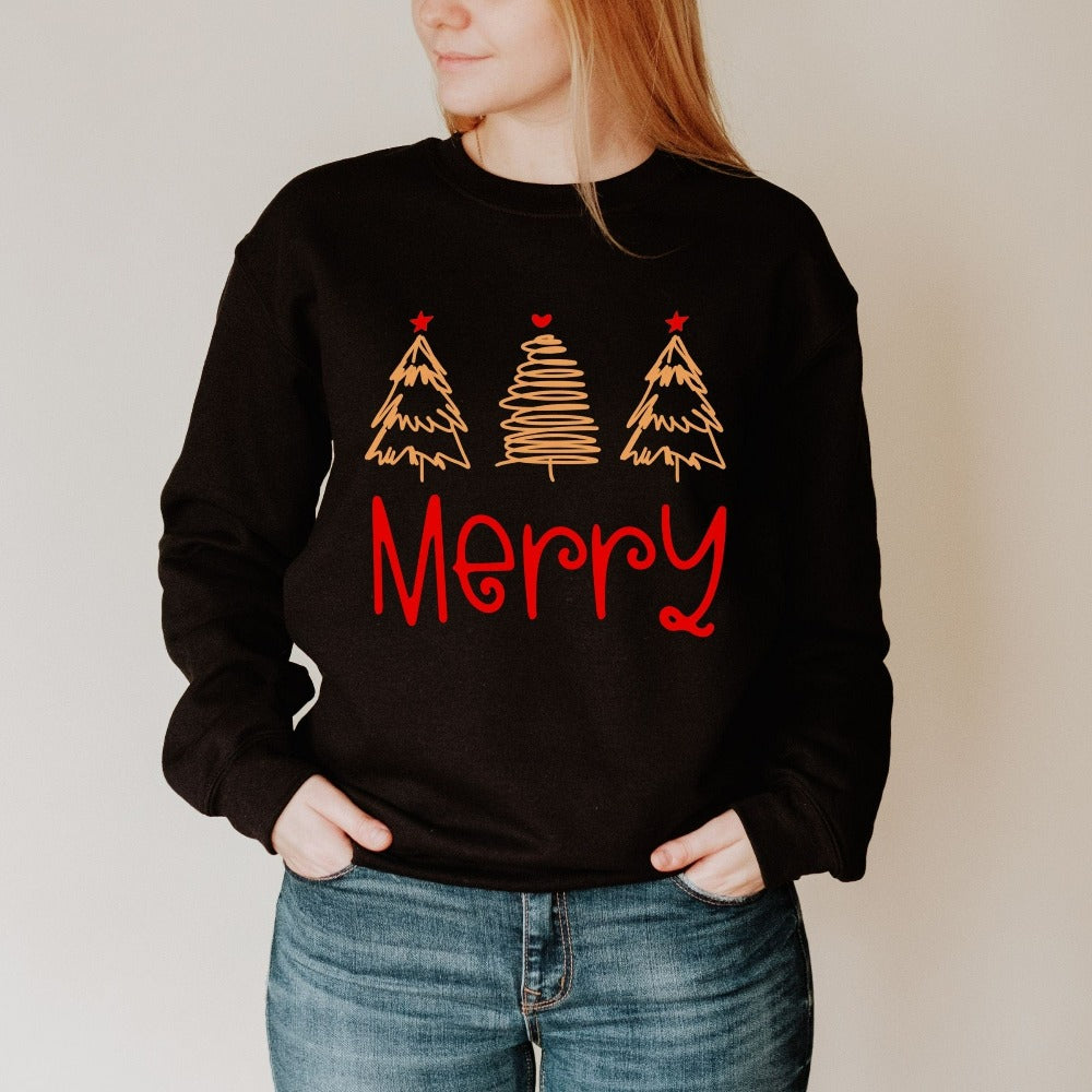 Holiday Sweatshirt for Ladies, Xmas Holiday Vacation Outfit, Christmas Vibes Sweater, Family Christmas Pajamas, Christmas Sweatshirt