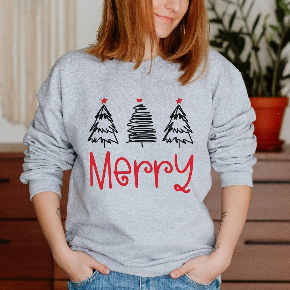 Holiday Sweatshirt for Ladies, Xmas Holiday Vacation Outfit, Christmas Vibes Sweater, Family Christmas Pajamas, Christmas Sweatshirt 
